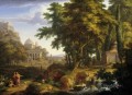 Arcadian landscape with the healing of the crippled man by Saints Peter and John Jan van Huysum woods landscape